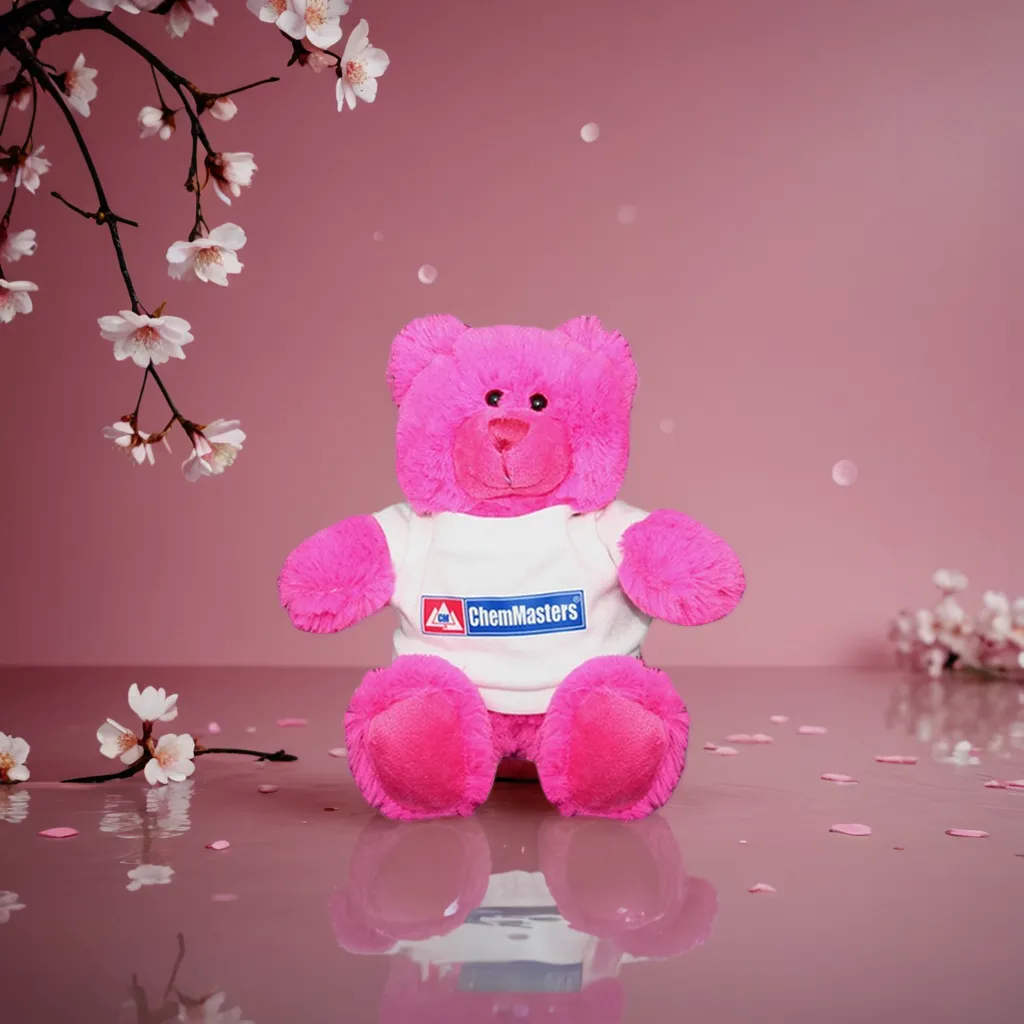 8" Bright Color Hot Pink Bear 14