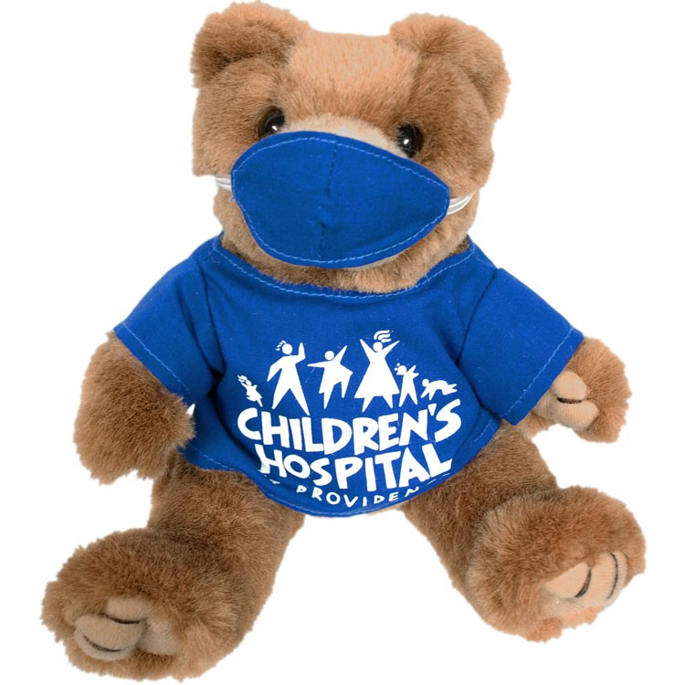 8" Royal Scrub Bear with one color imprint 2