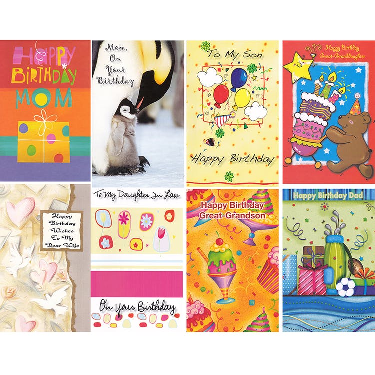 Family Birthday Cards - Assorted 5"x7.75" 1