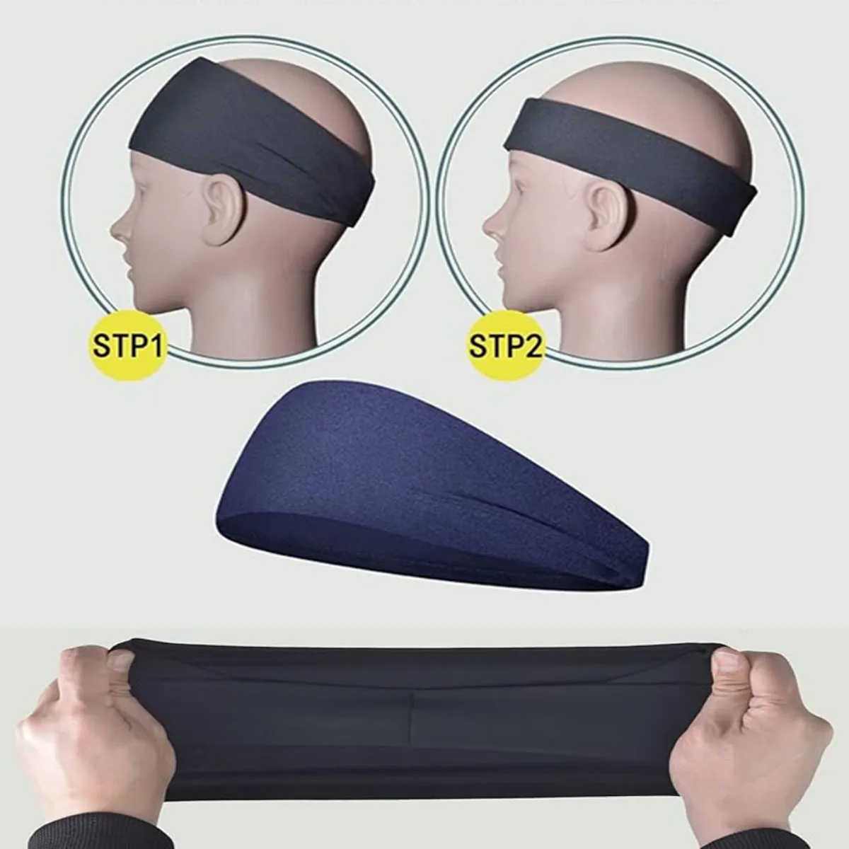 5 Pack High Elasticity Moisture Wicking Sports Headbands 4