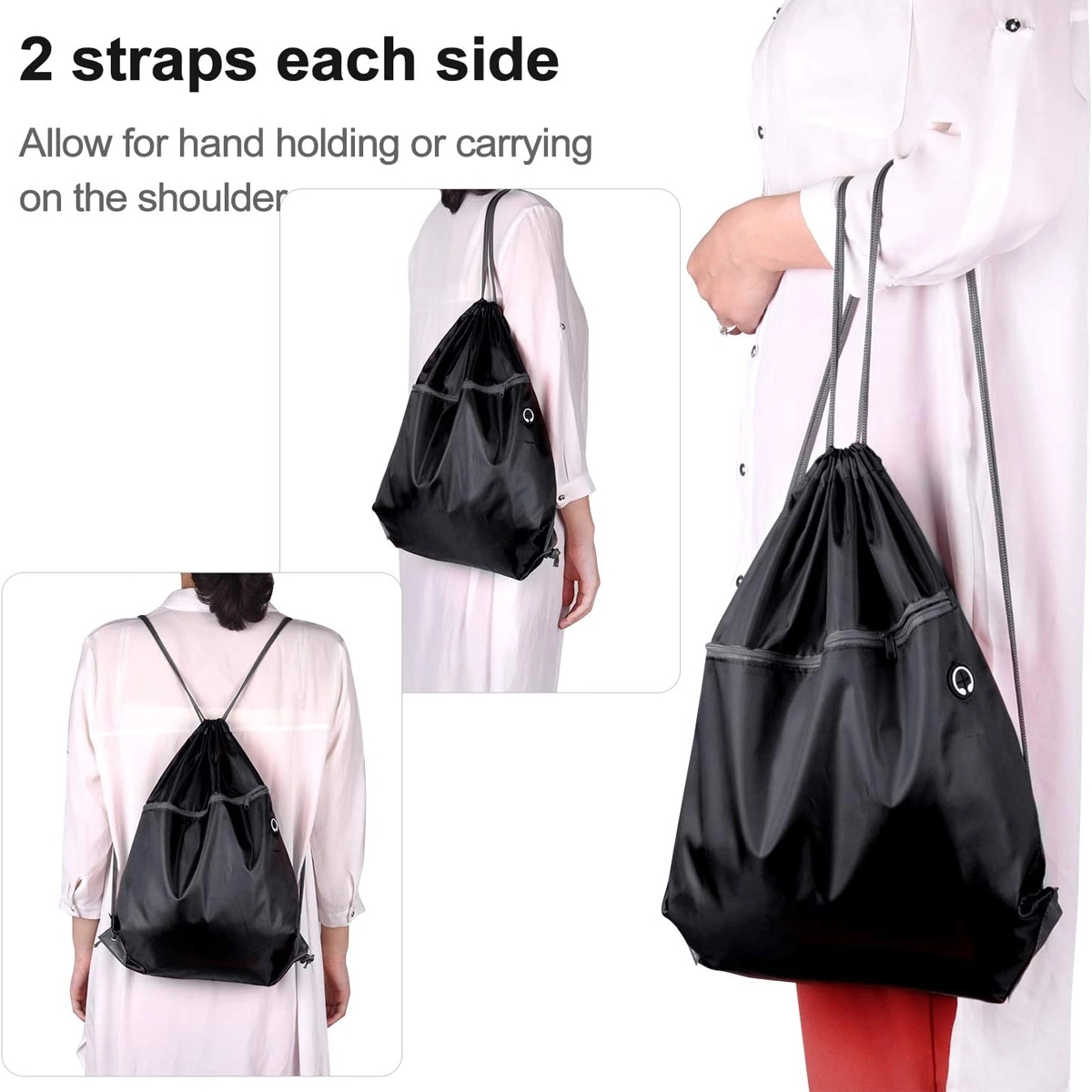 Drawstring Sports Pack With Front Zipper 2