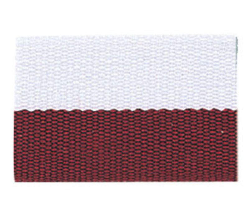 Maroon/White "V" Neck Ribbon with Clip, 1 1/2" wide 2