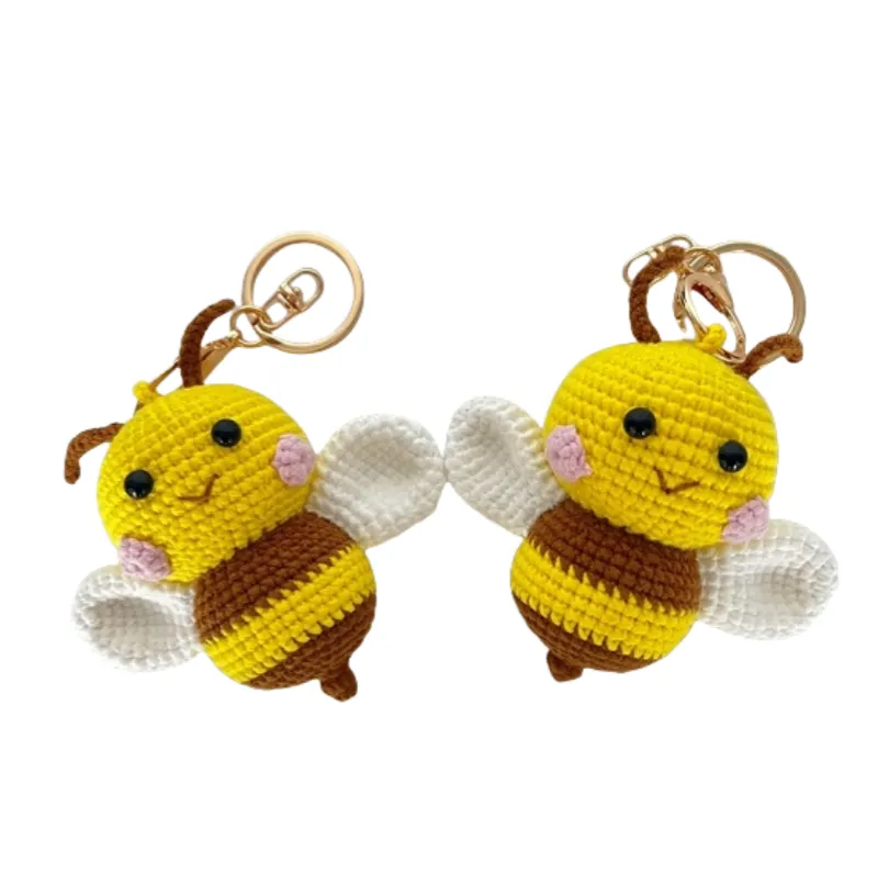 Handmade Crochet Bee Keychain 1