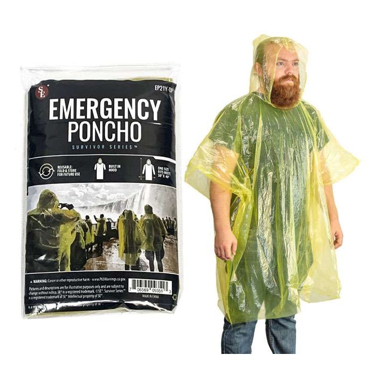 Yellow Emergency Poncho - 50" x 40" 1