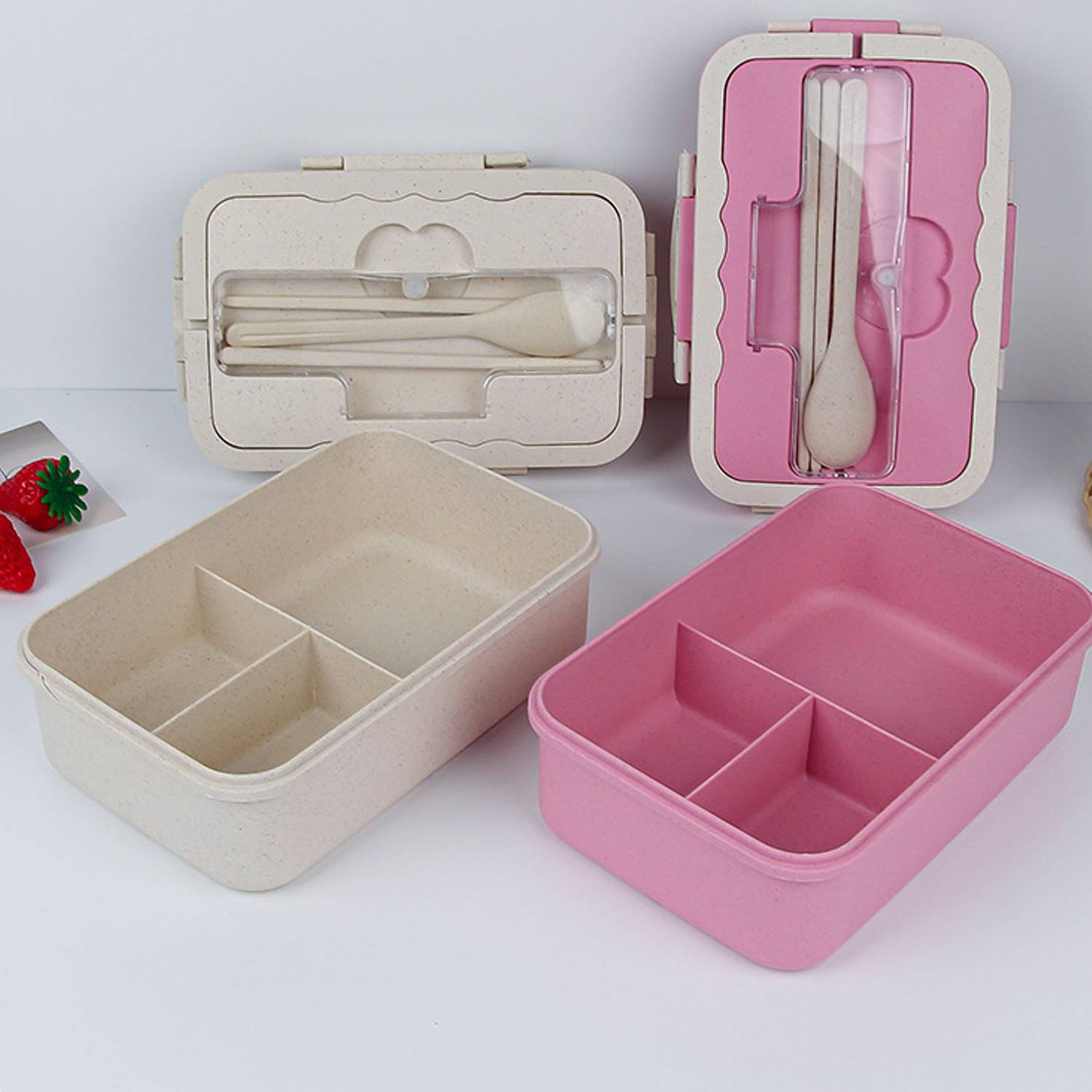 Portablefor Student Office Plastic Insulated Bento Lunch Box 3