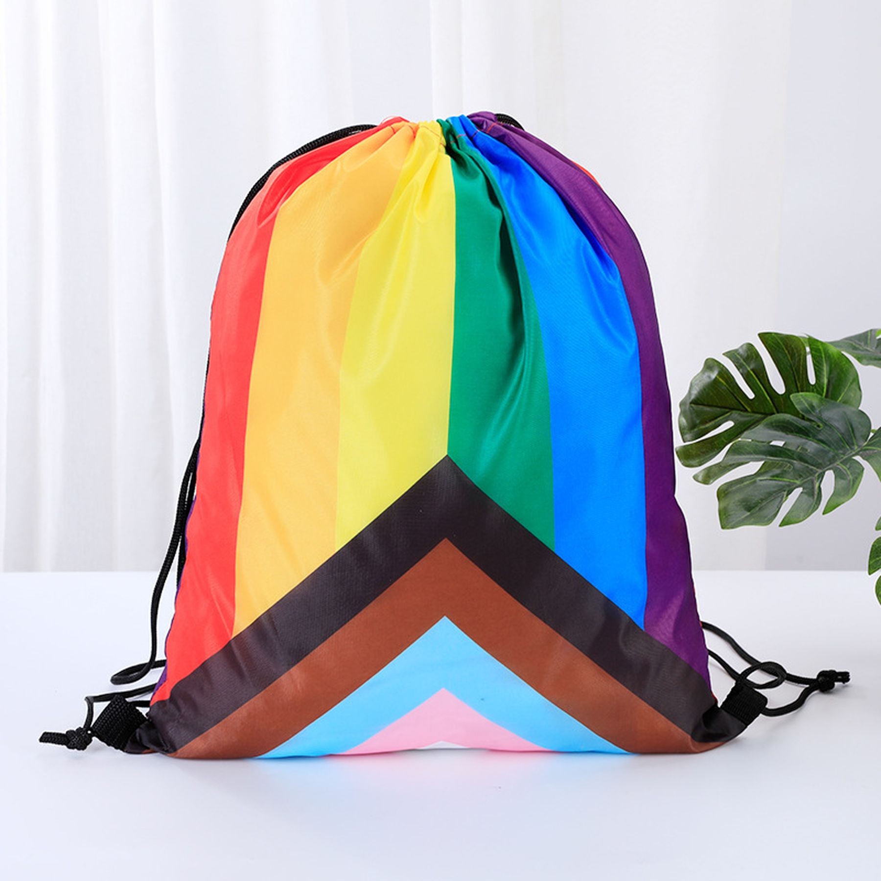 Rainbow Drawstring Bag Bisexual Pride Flag Stripes Backpack 2