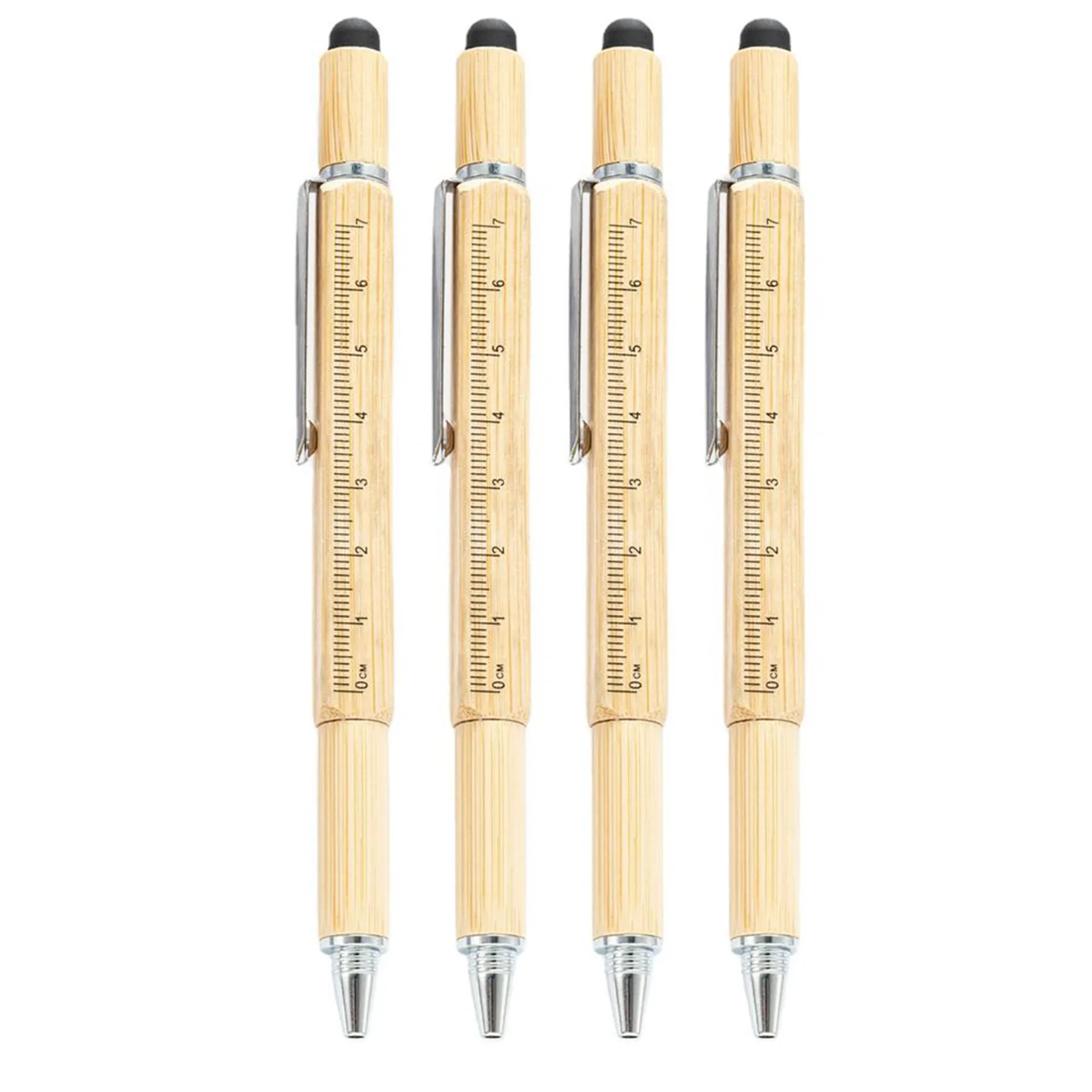 6 In 1 Bamboo Multi Tool Touch Ballpoint Pen 5