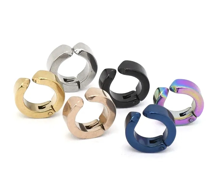 Alloy polished engraved open ring ear clip jewelry 2