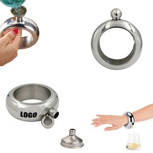 5oz Round Stainless Steel Flask With Tightly Sealed Cap, custom water bottle with logo imprint 7