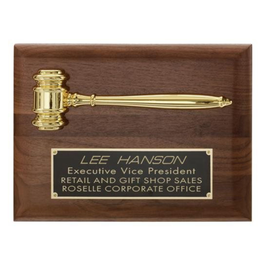 Gavel Plaque - Walnut