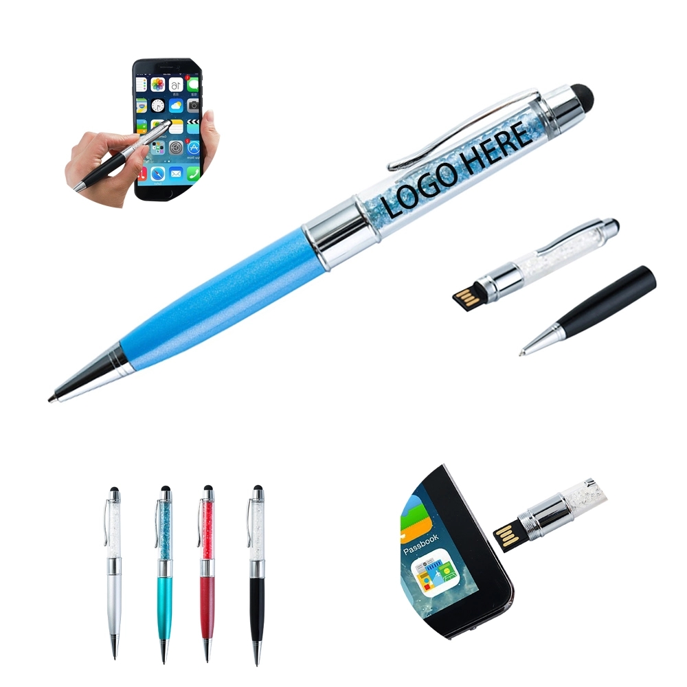 Diamonds 4GB USB Drives Metal Pen With Stylus 5
