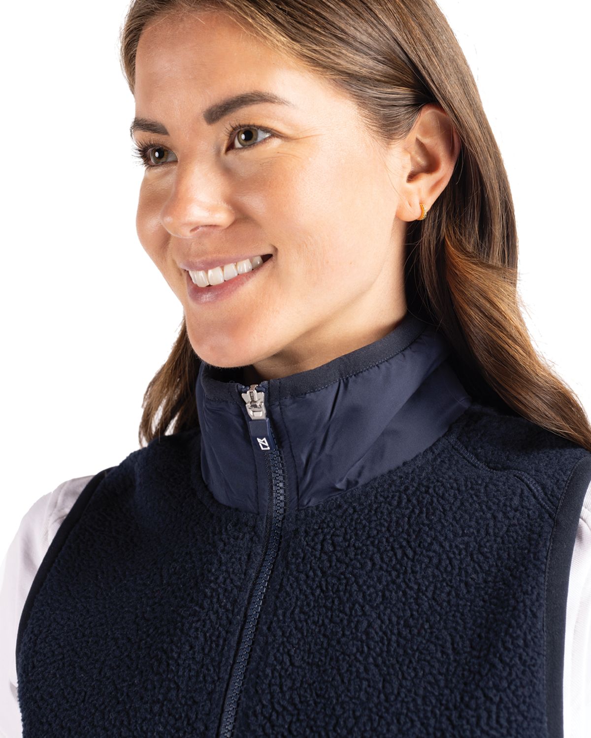 Cutter & Buck Cascade Epic Comfort Recycled Sherpa Fleece Womens Full Zip Vest 66