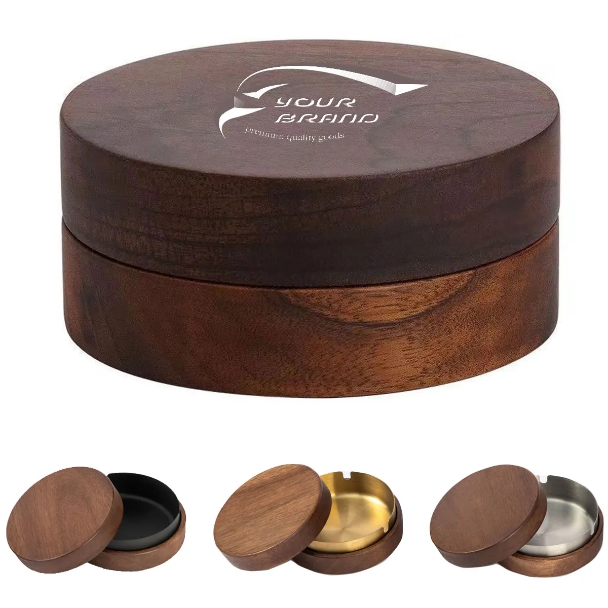 Wooden Portable Windproof Decorative Ashtrays for Cigarettes 3