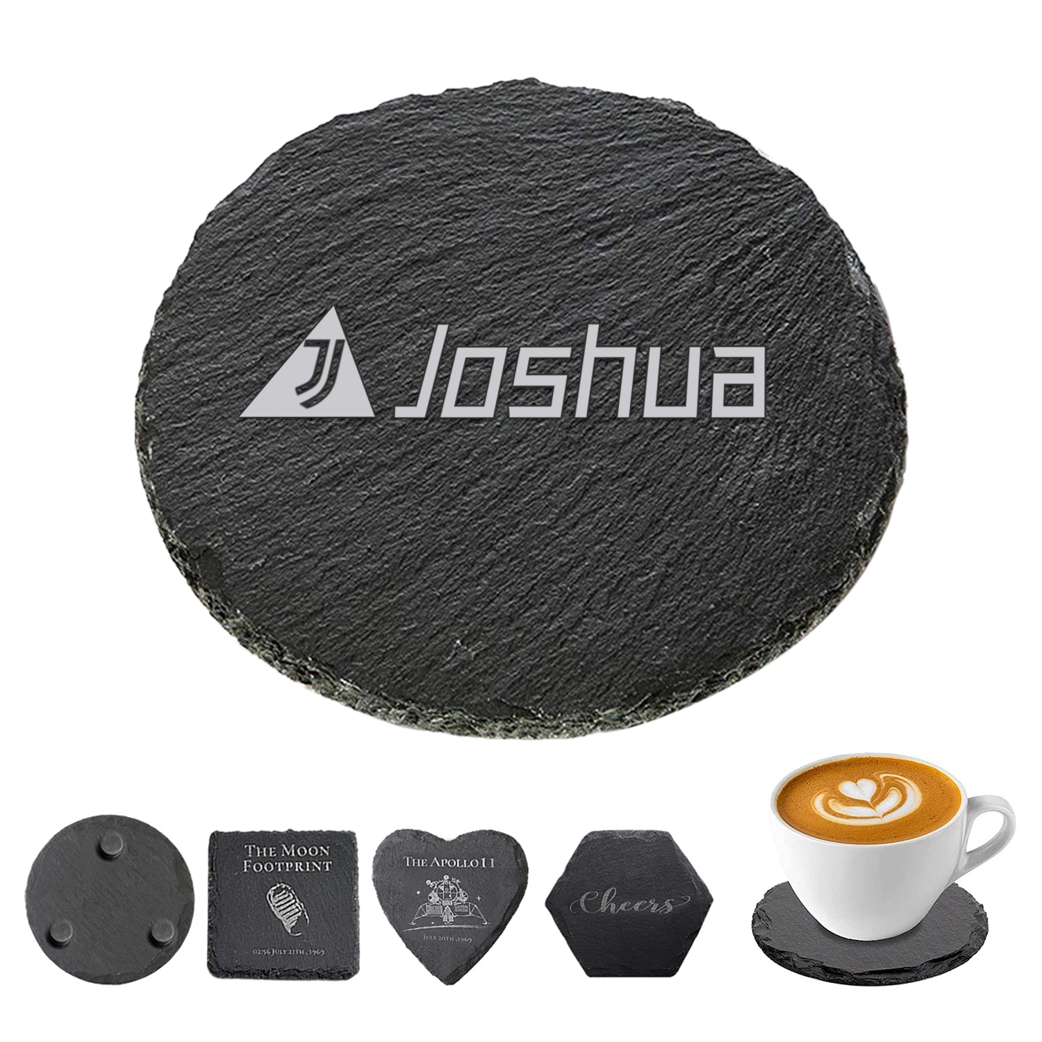 Black Slate Stone Coasters 2