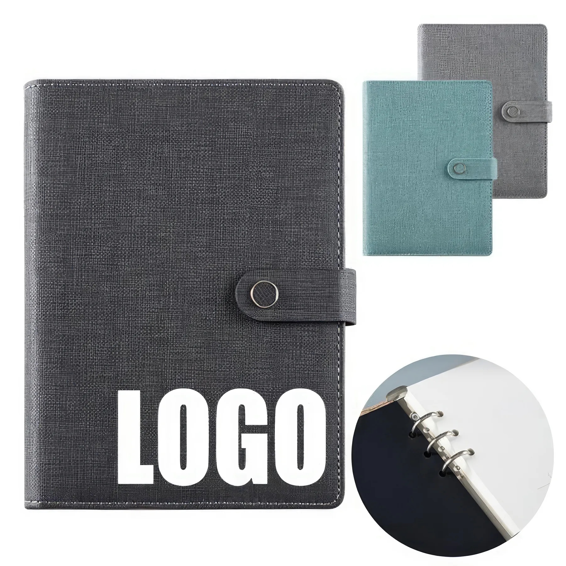 PU Leather A5 Business Travel Journal Binder Notebook 3