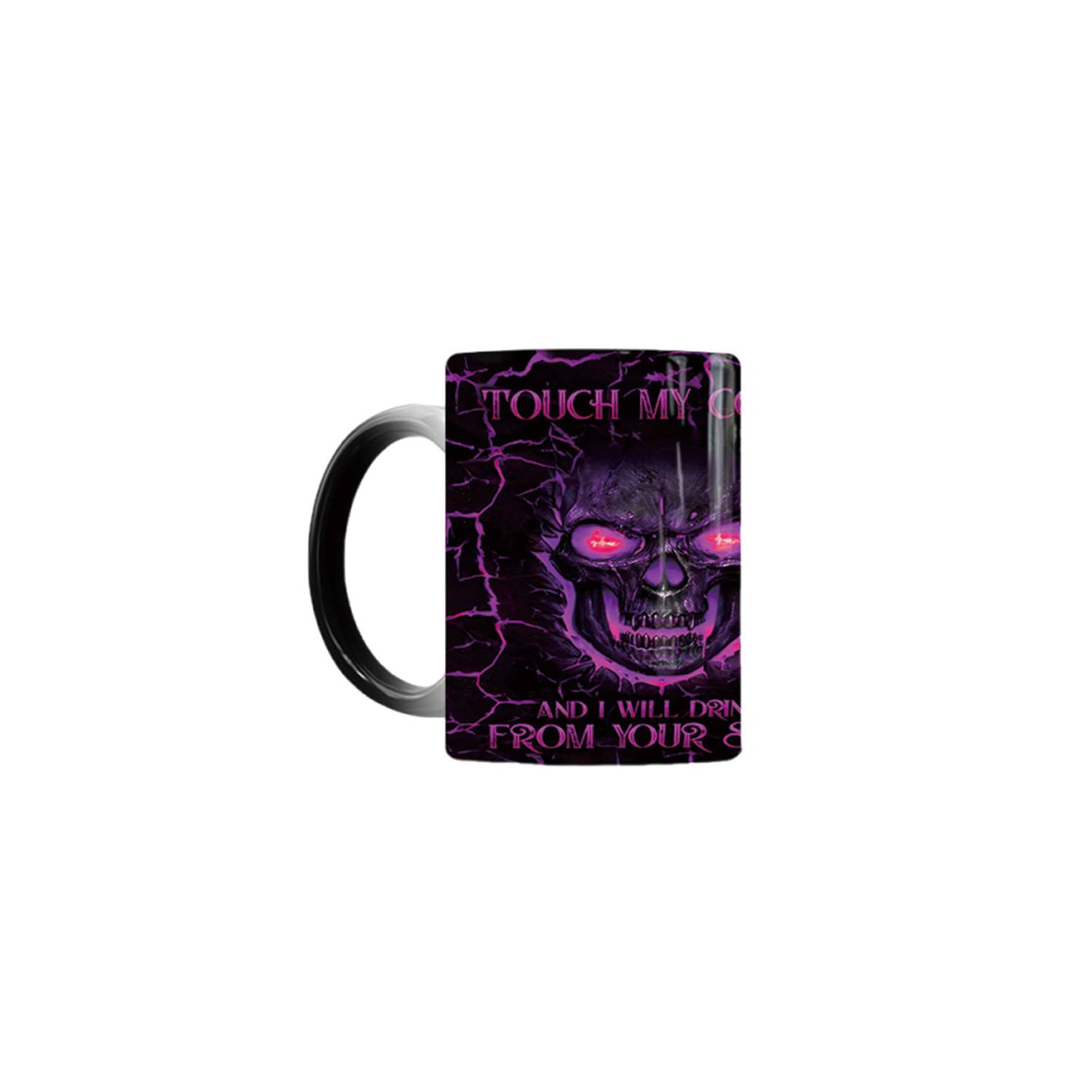 13oz Heat Sensitive Color Changing Ceramic Skull Design Mug 13