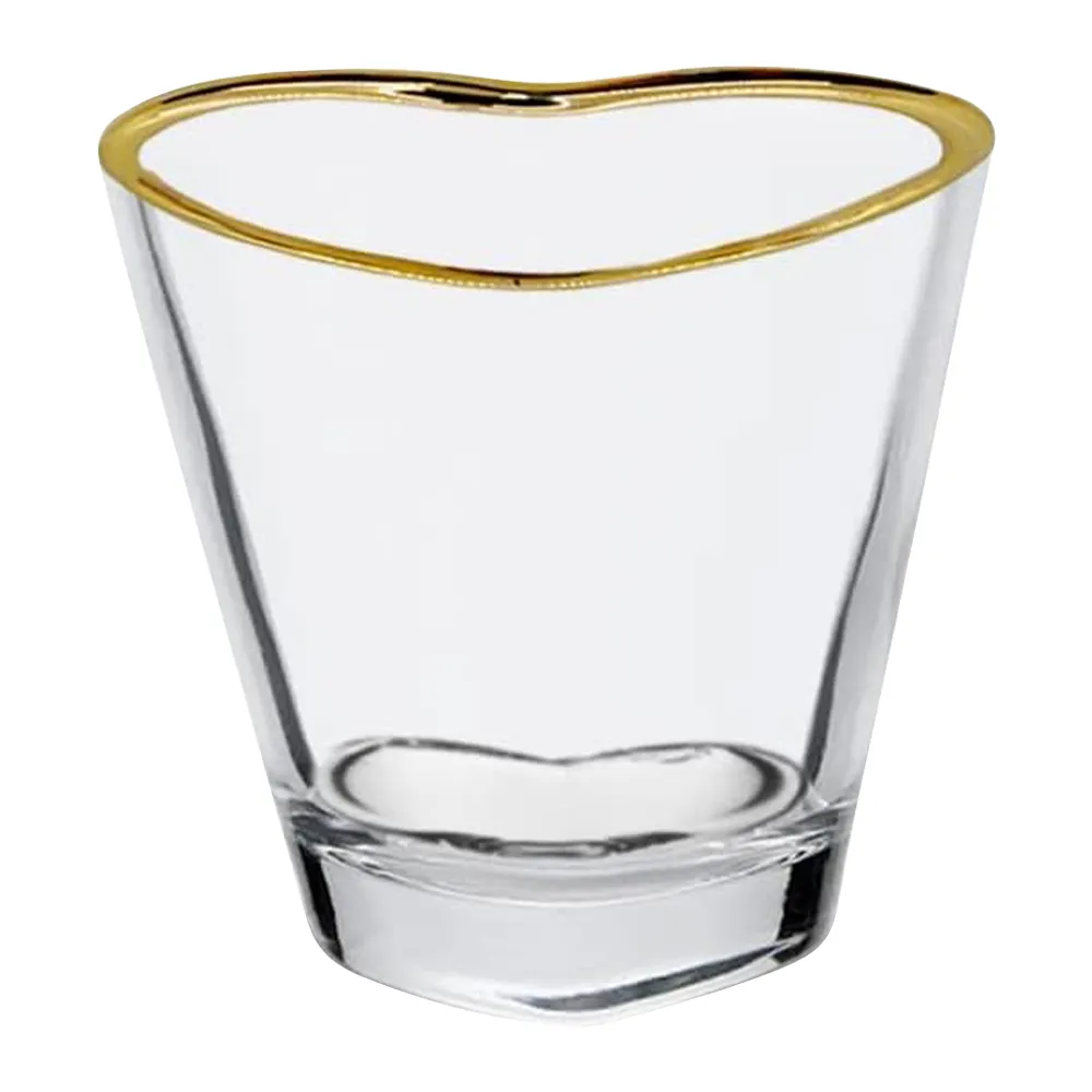 2oz. Gold Rimmed Heart-Shaped Shot Glass 11