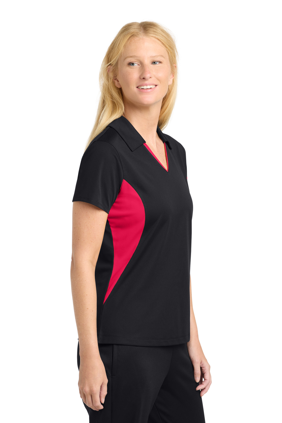 Sport-Tek Women's Side Blocked Micropique Sport-Wick Polo. LST655 88