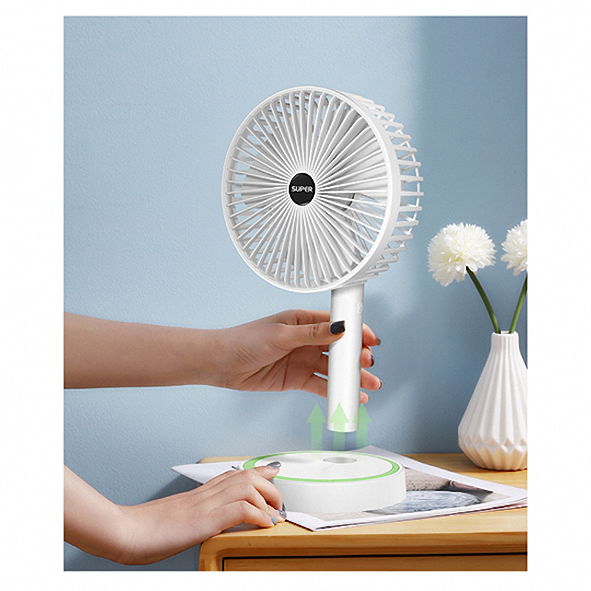 Portable Rechargeable Folding Desk Fan 2