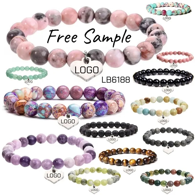 BULK Gemstone Bracelets Wholesale Stretchy Round Beads 3