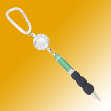 RETRACTABLE KEYCHAIN W/ HOOK & BLACK SPONGE GRIP 1