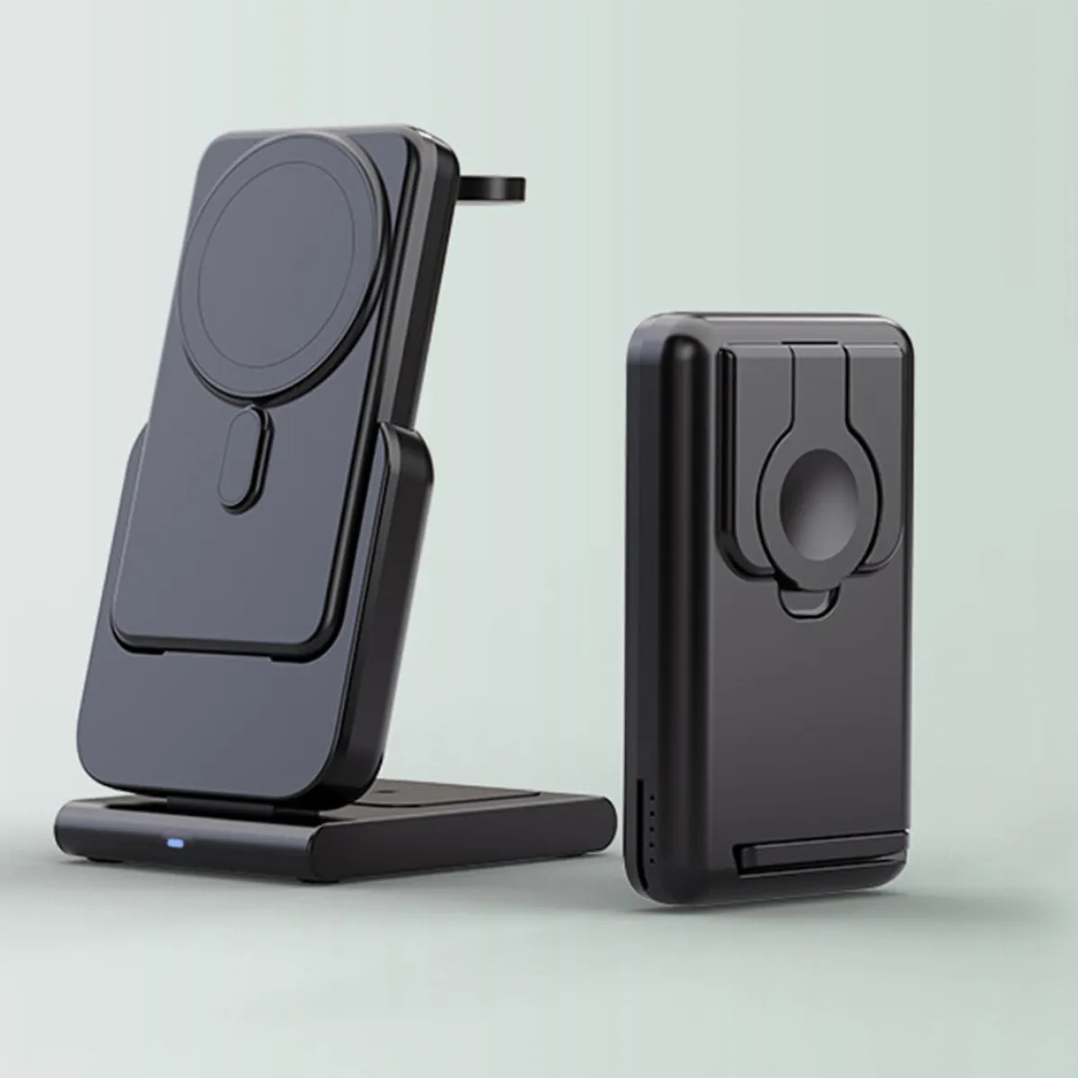 Foldable 3 In 1 Magnetic Power Bank With Stand For Iwatch 5