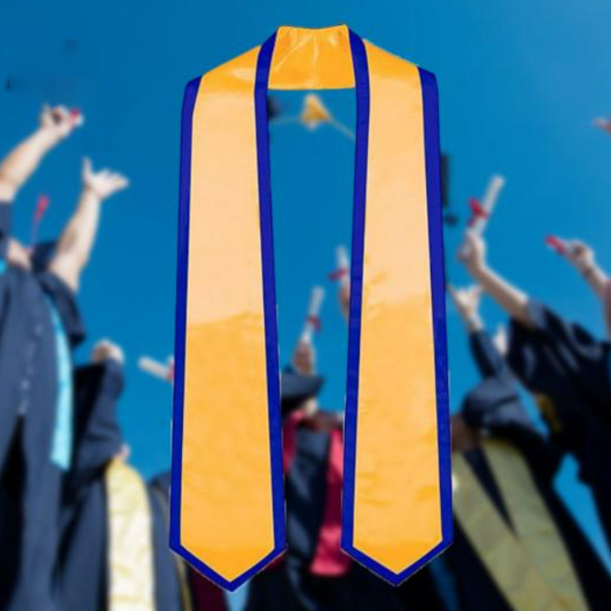 Satin Graduation Honor Stole with Trim for Ceremony 3