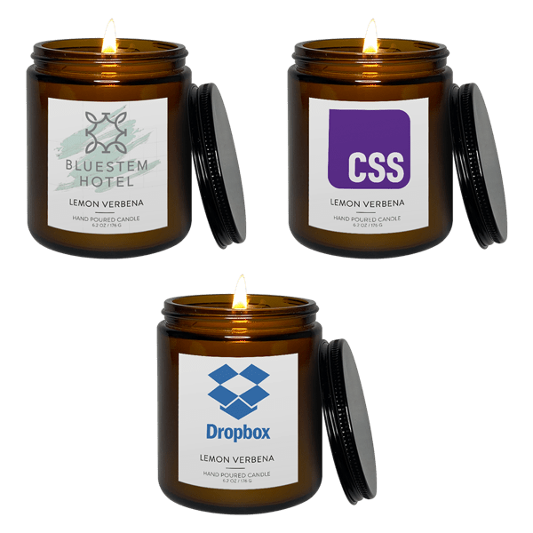 8 oz Amber Candle with Lid 5