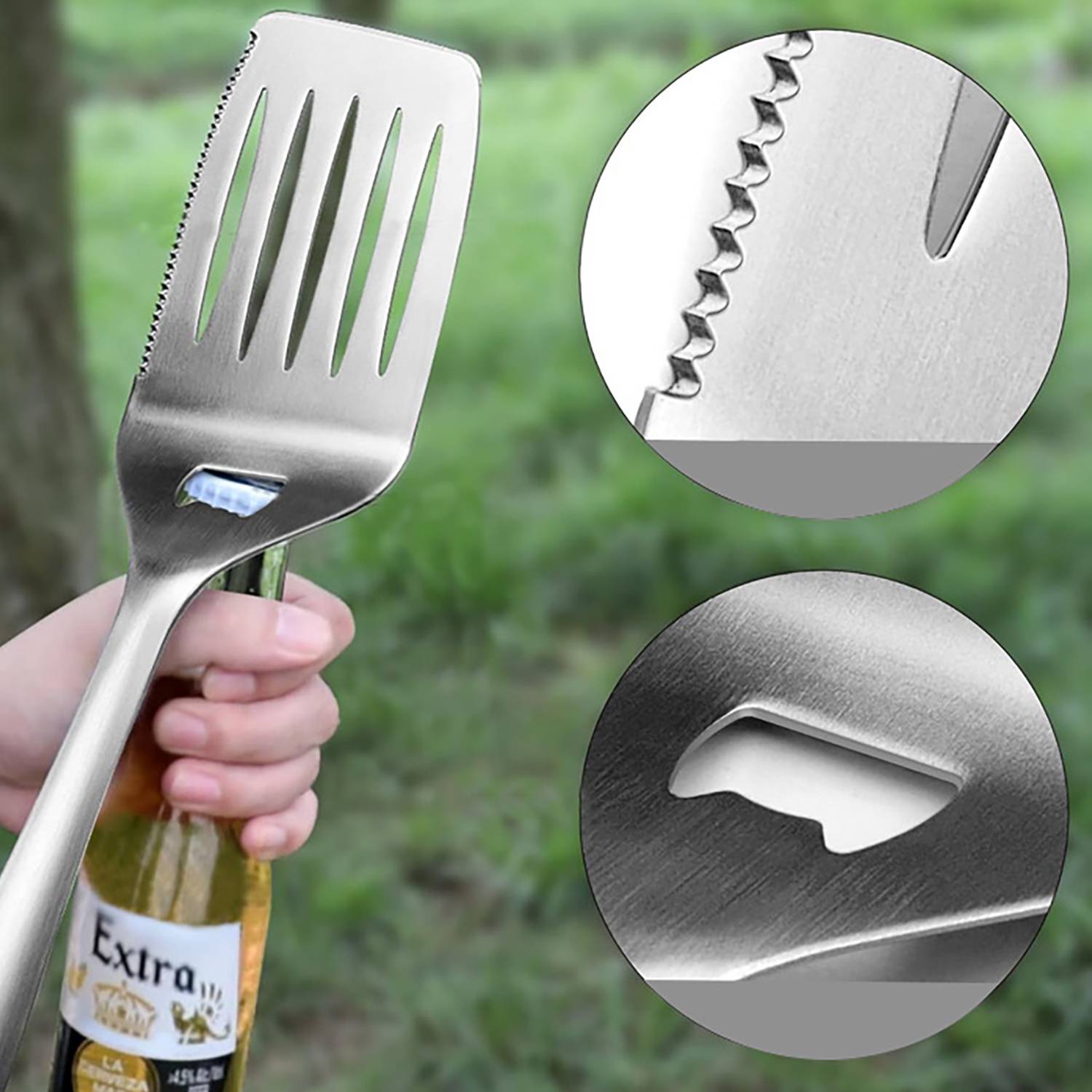 Outdoor Stainless Steel BBQ Tool Set w/ Canvas Bag 5