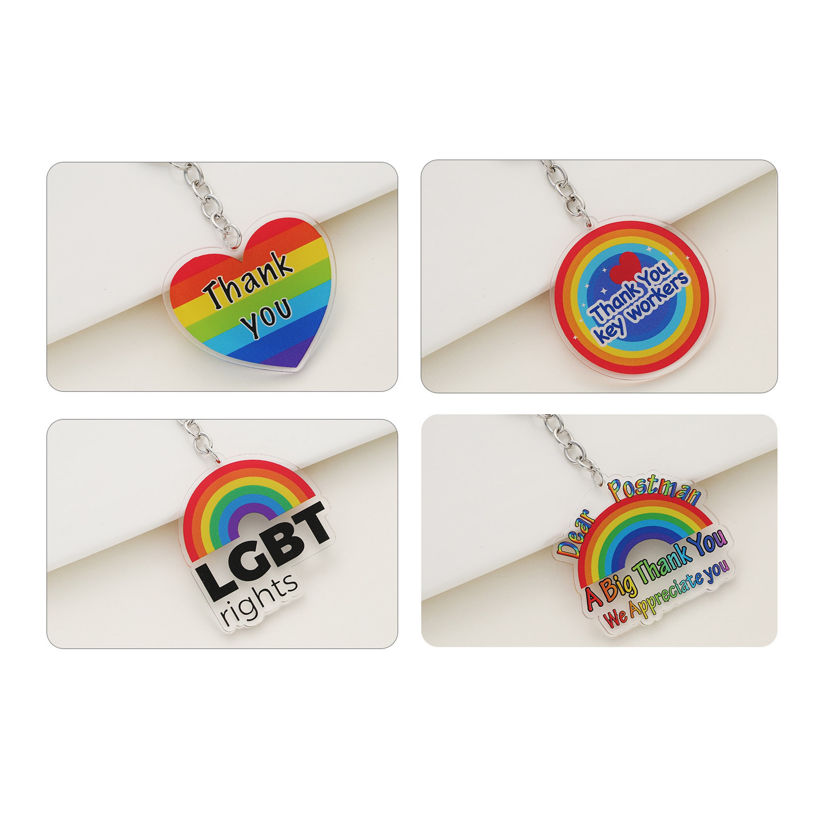 Rainbow Acrylic Keychain (direct import) 3