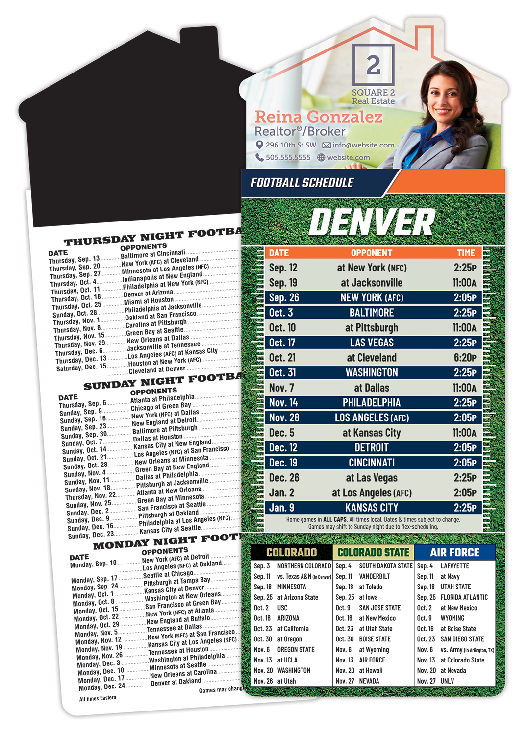 Magna-Card House Shape Magnet Football Schedules (3.5x9)