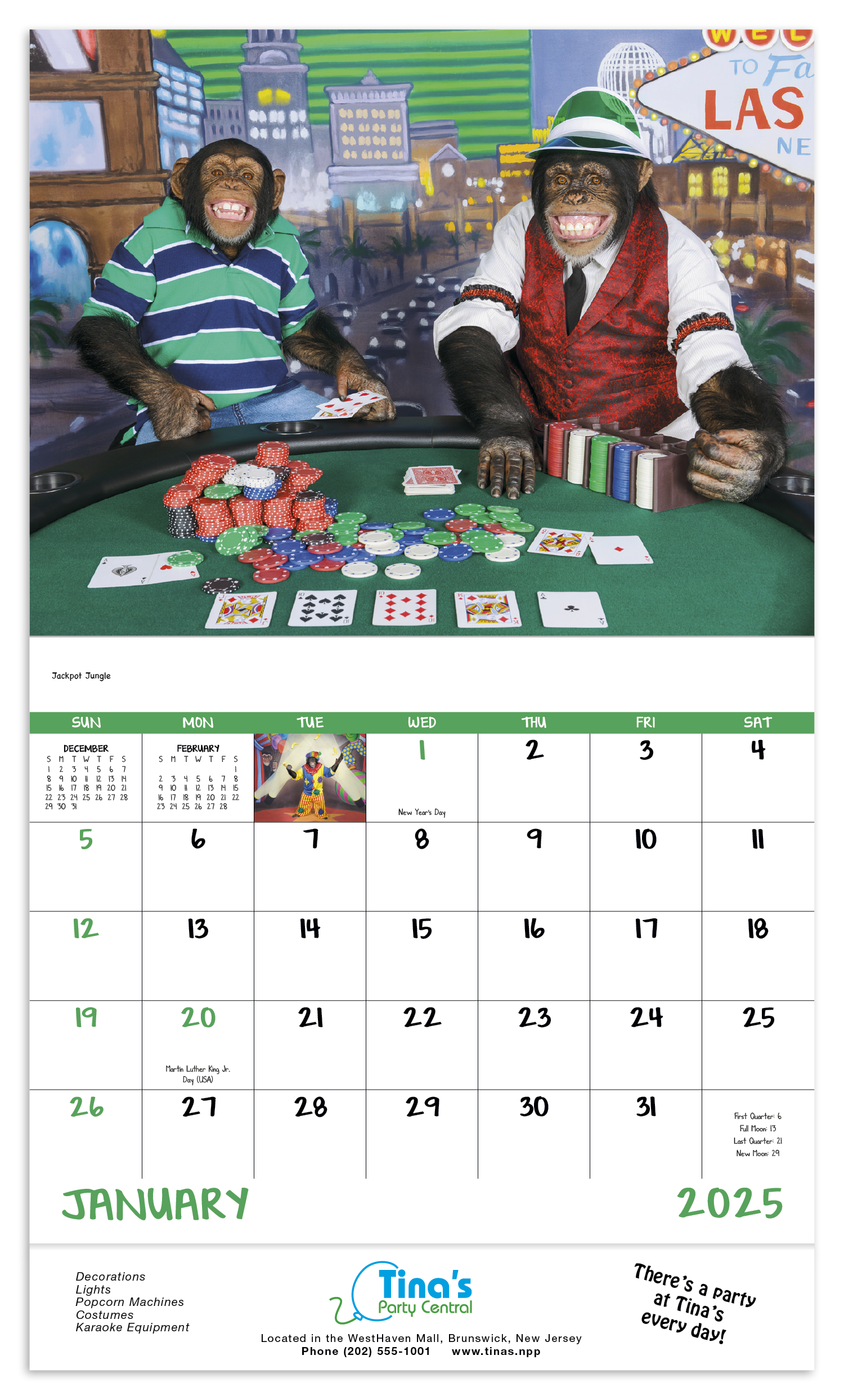 Good Value™ Monkey Mischief - Stapled Calendar 8