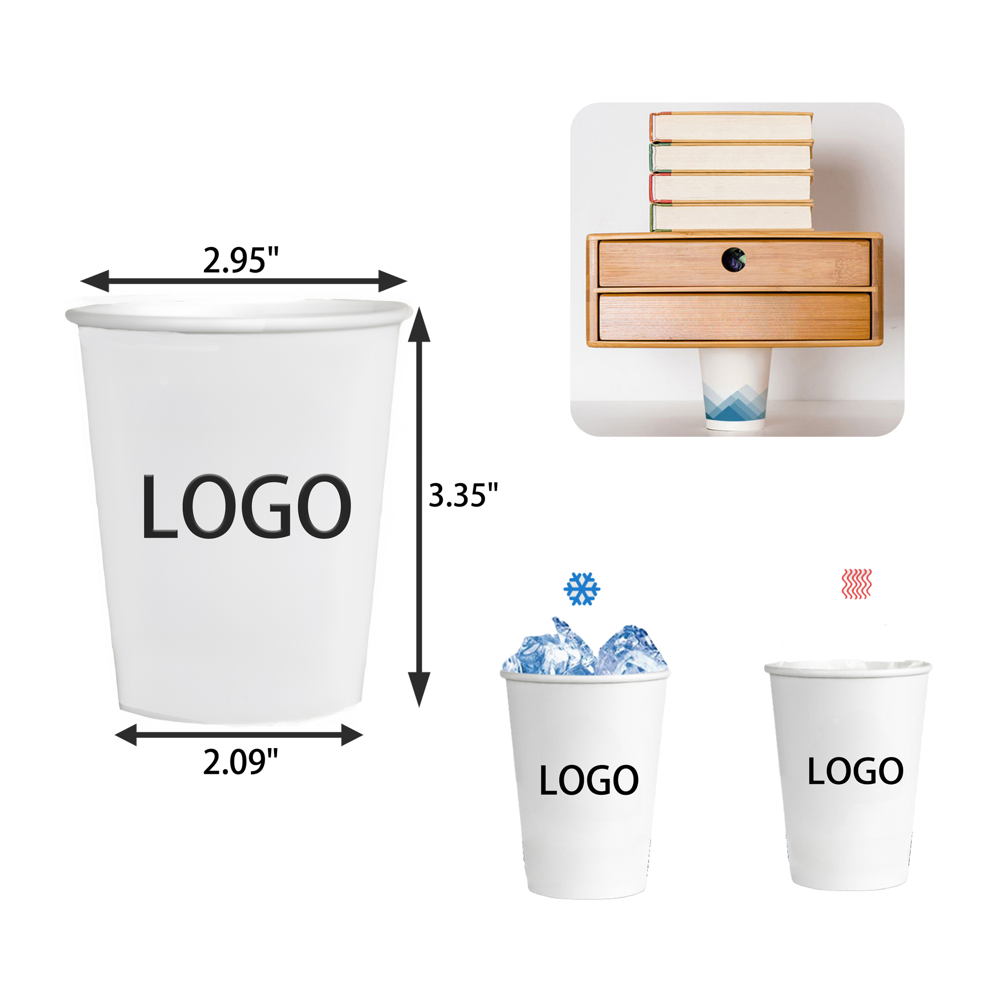 8 OZ Custom Disposable Paper Cup 2