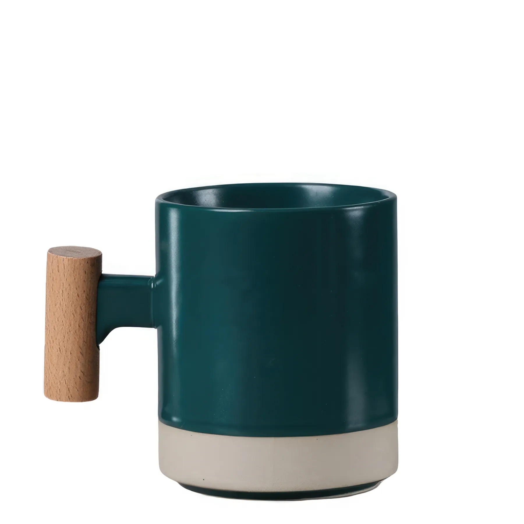 Ceramic Coffee Mug Wooden Handle 3