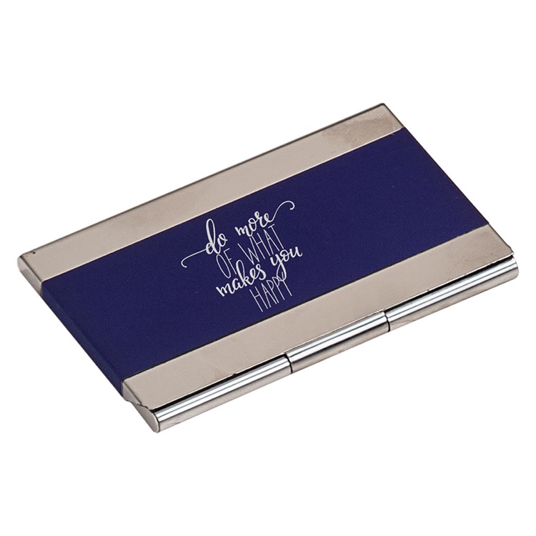 3 3/4" x 2 1/2" Blue Business Card Holder 2