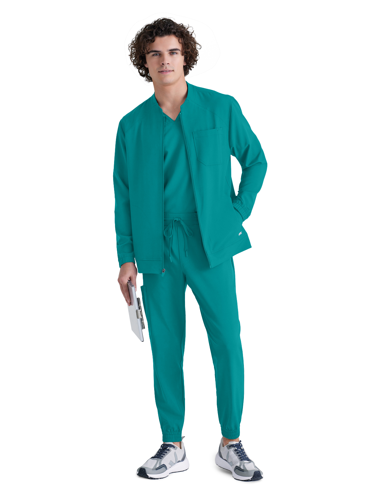 Grey's Anatomy Evolve Stretch - Men's Three-Pocket Cycle Warm Up Scrub Jacket 13