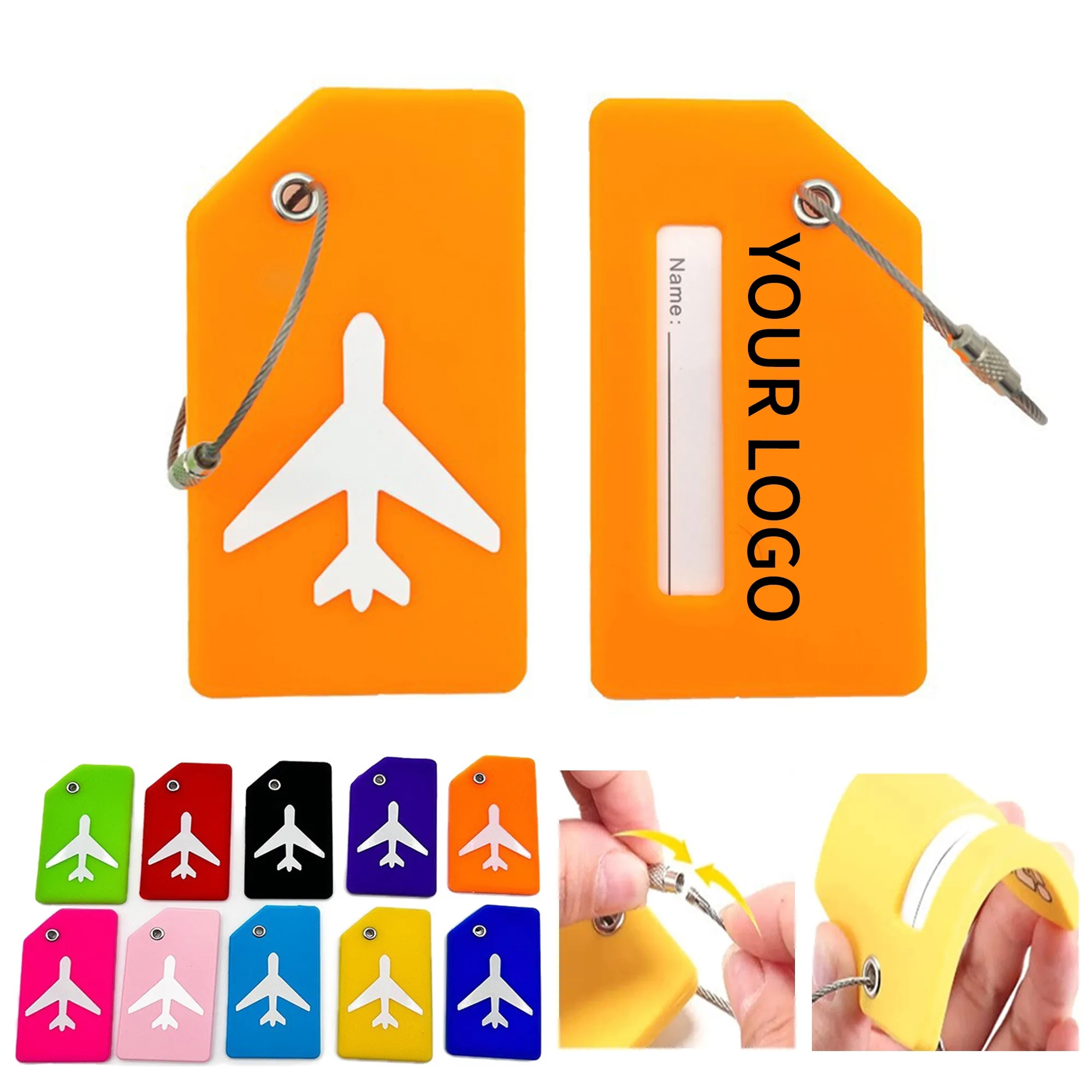 3.5 Inch Silicone Luggage Tag Compact and Lightweight 4