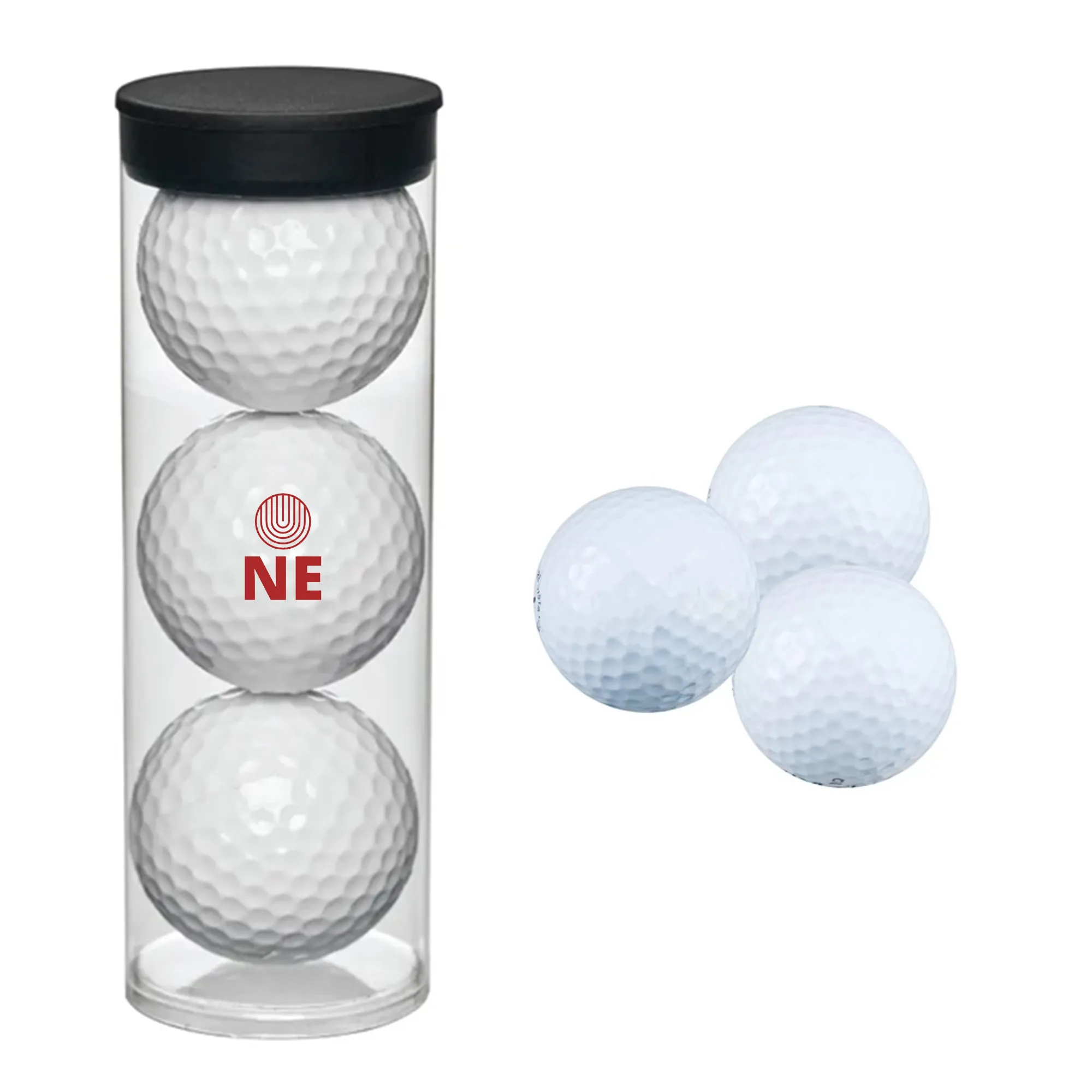 Clear Tube with 3 Golf Balls 1