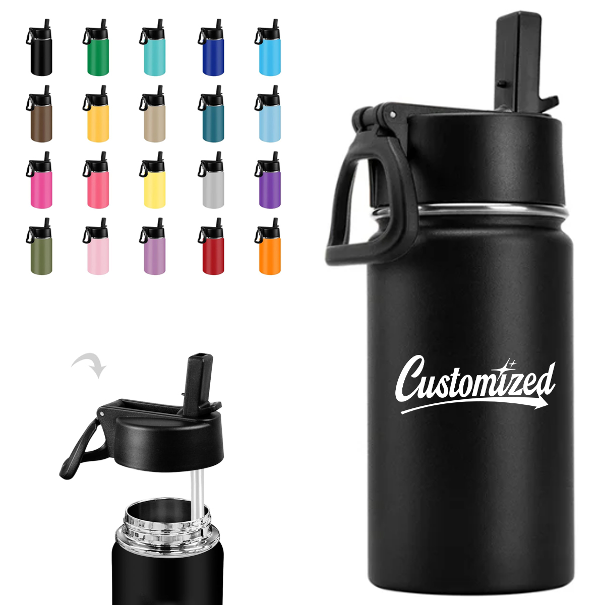 12oz Stainless Steel Insulated Sports Water Bottle 8