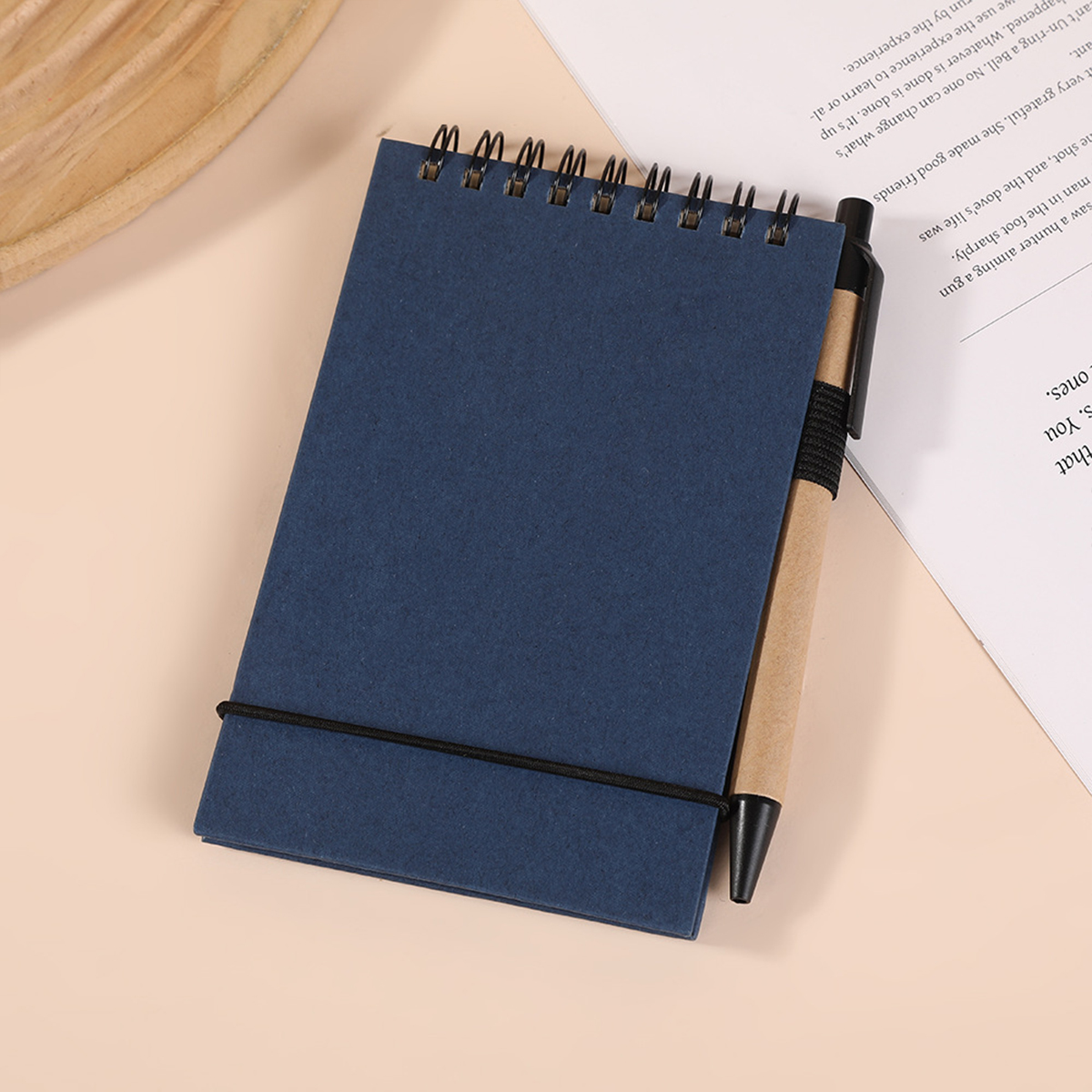 Solid Color Environmentally Friendly Note Pad With Pen 12