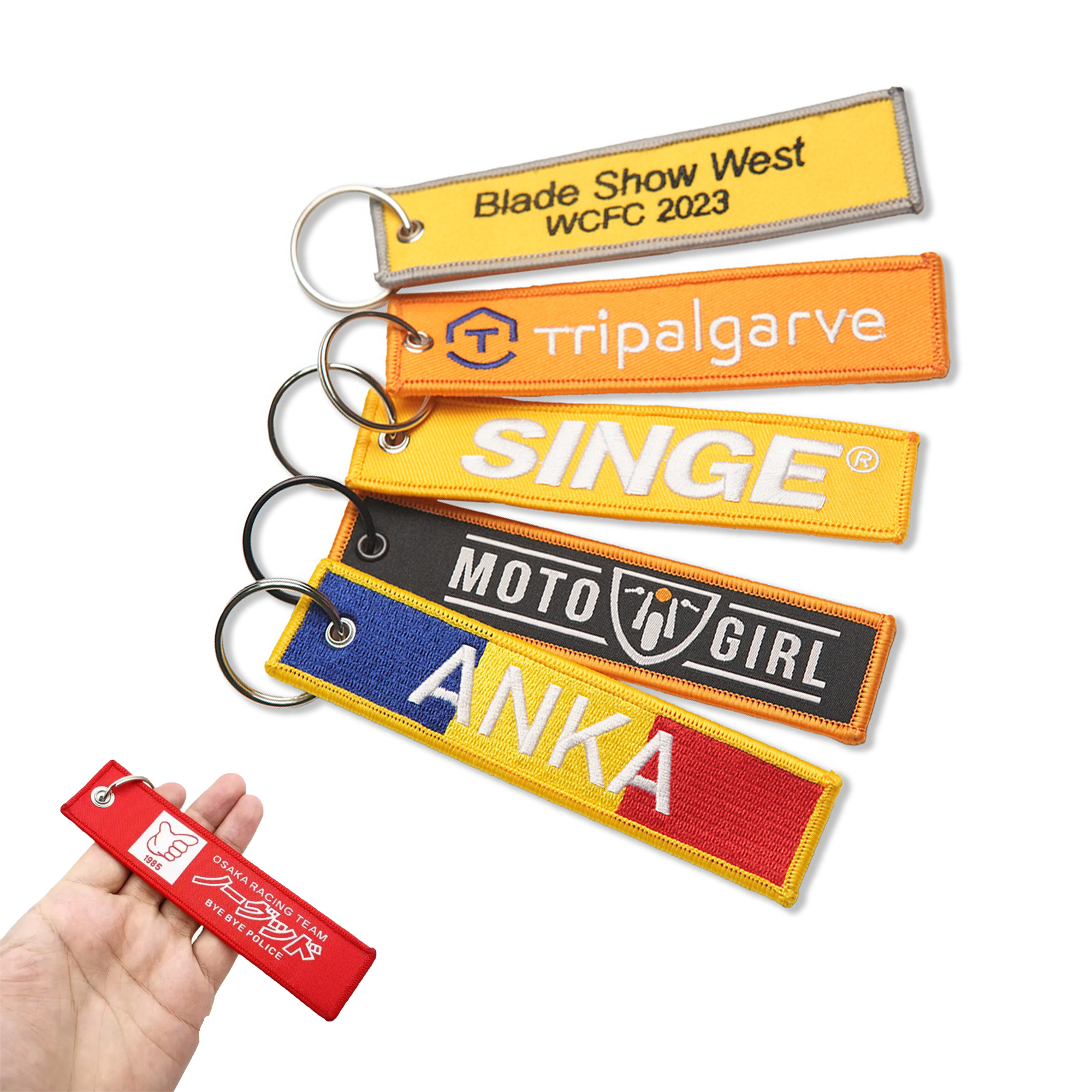 High Density Double Sided Embroidery Keychain MOQ 100PCS 1