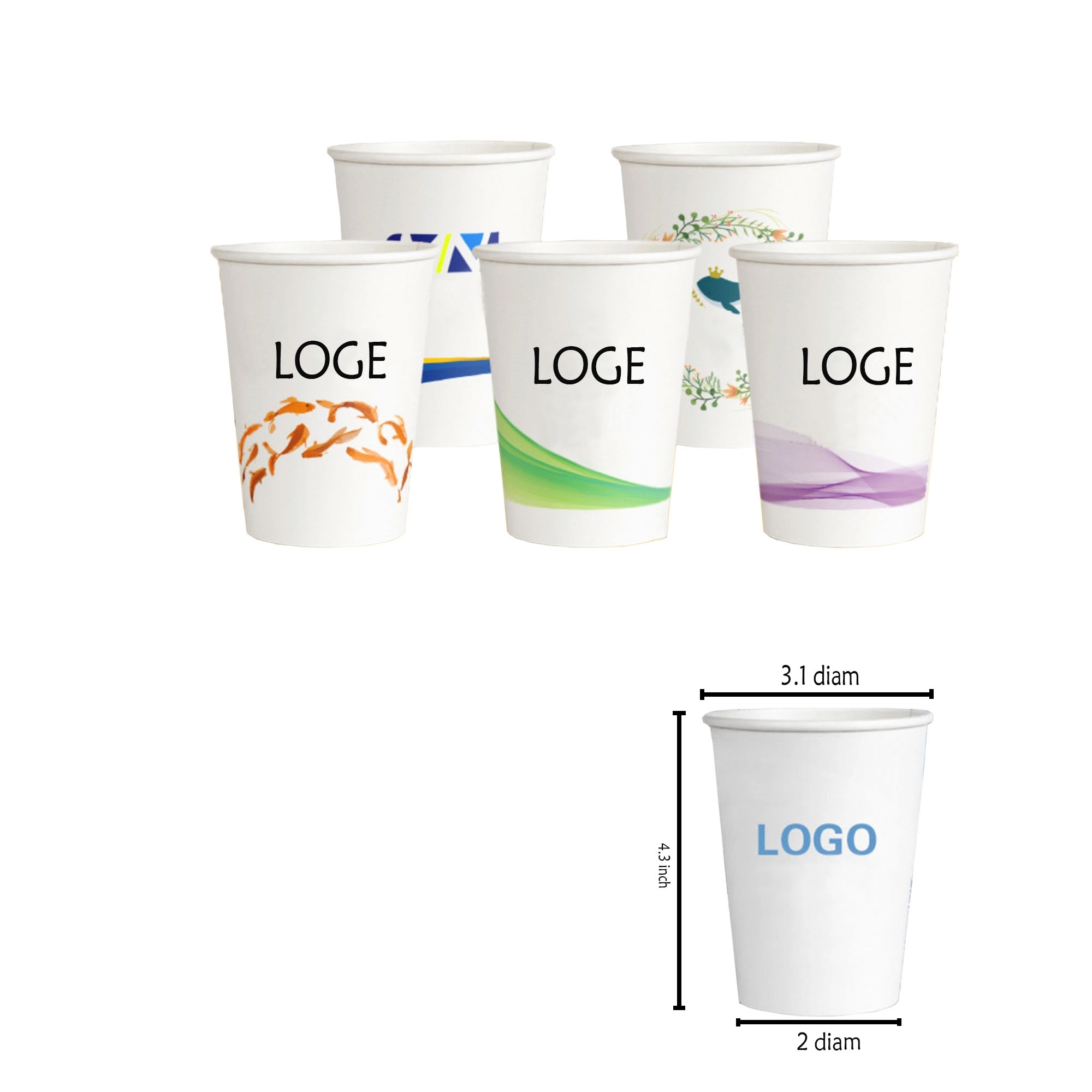 Hot/Cold Paper Cups MOQ 200pcs 3