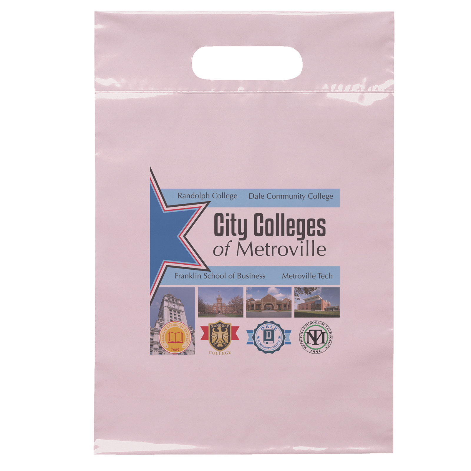 Die Cut Handle Bag - 9 1/2W x 14H - Dynamic Color 3