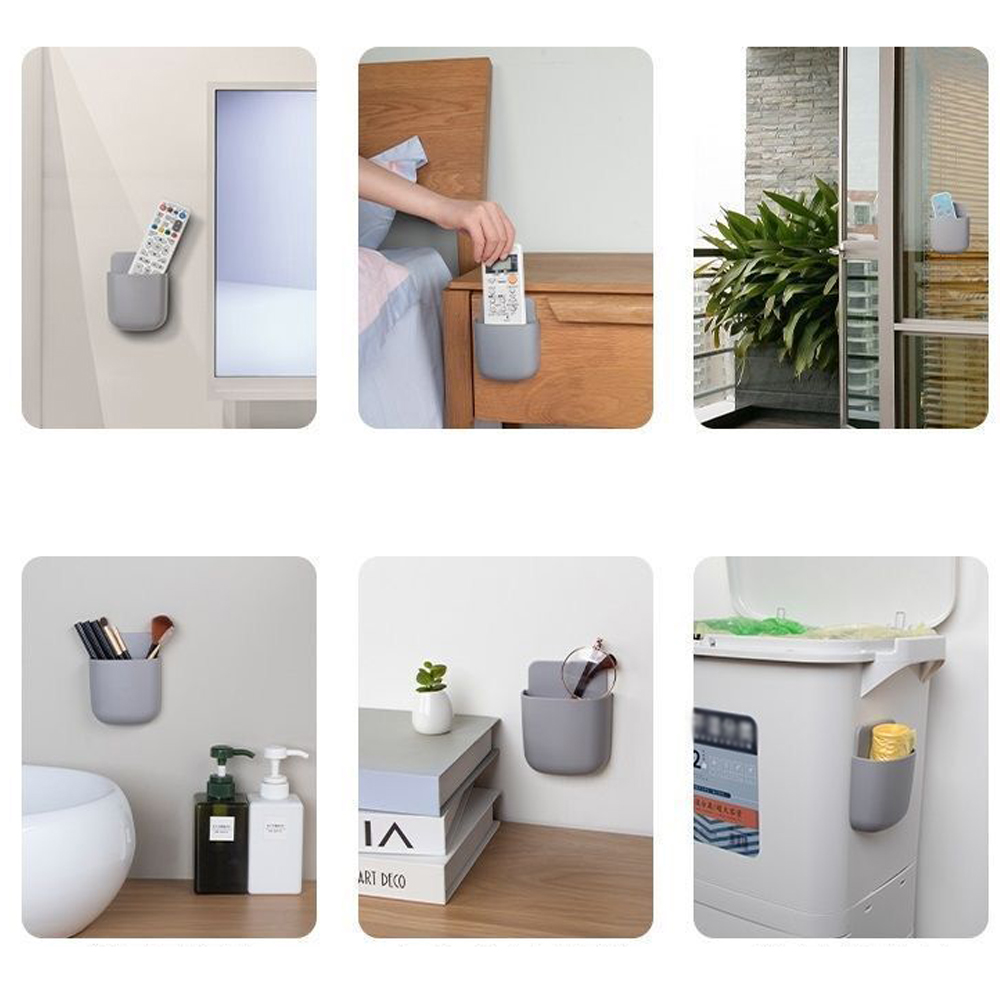 Wall-mounted adhesive remote control storage box 3