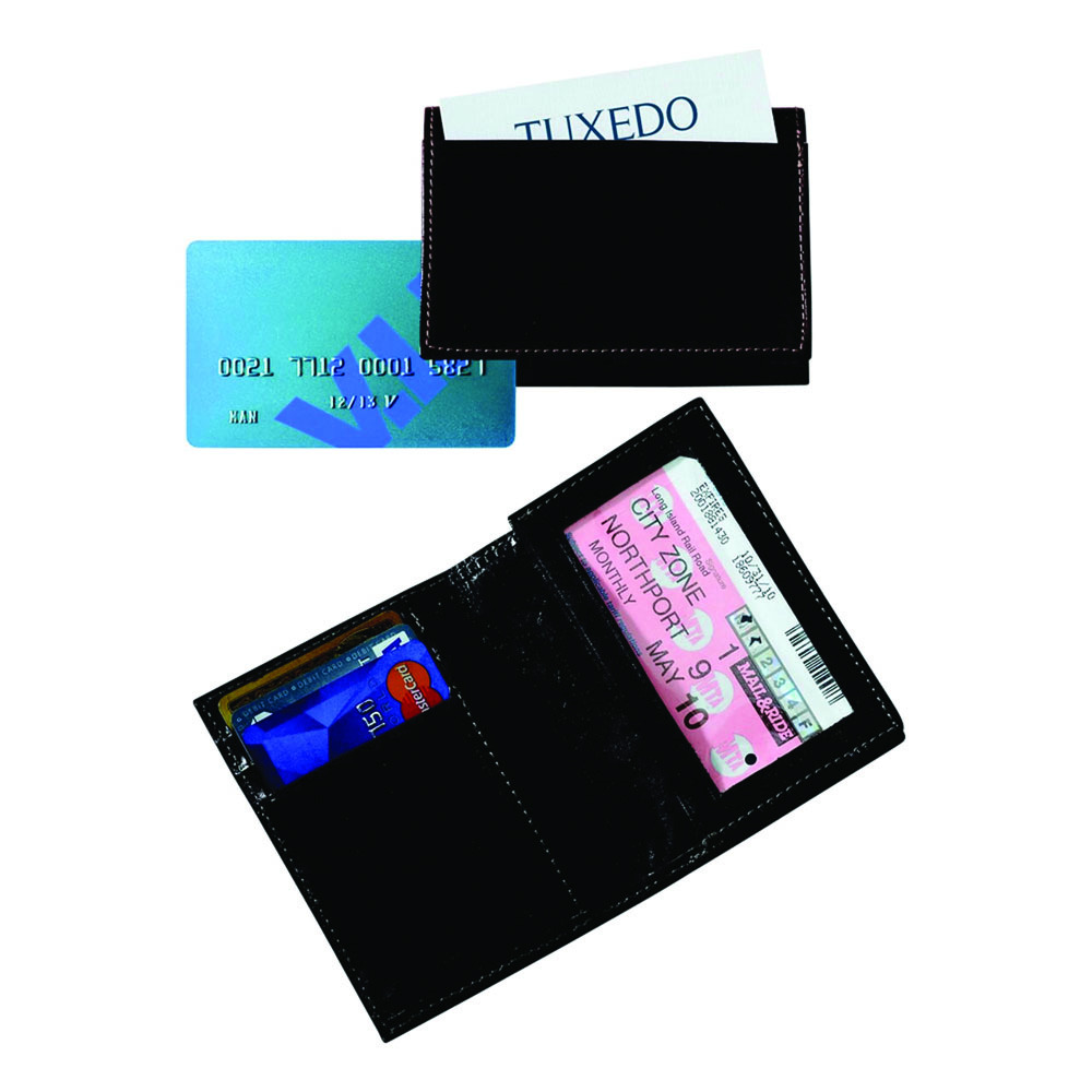 BLACK LEATHER EXPANDING CARD CASE AND MONEY HOLDER 3