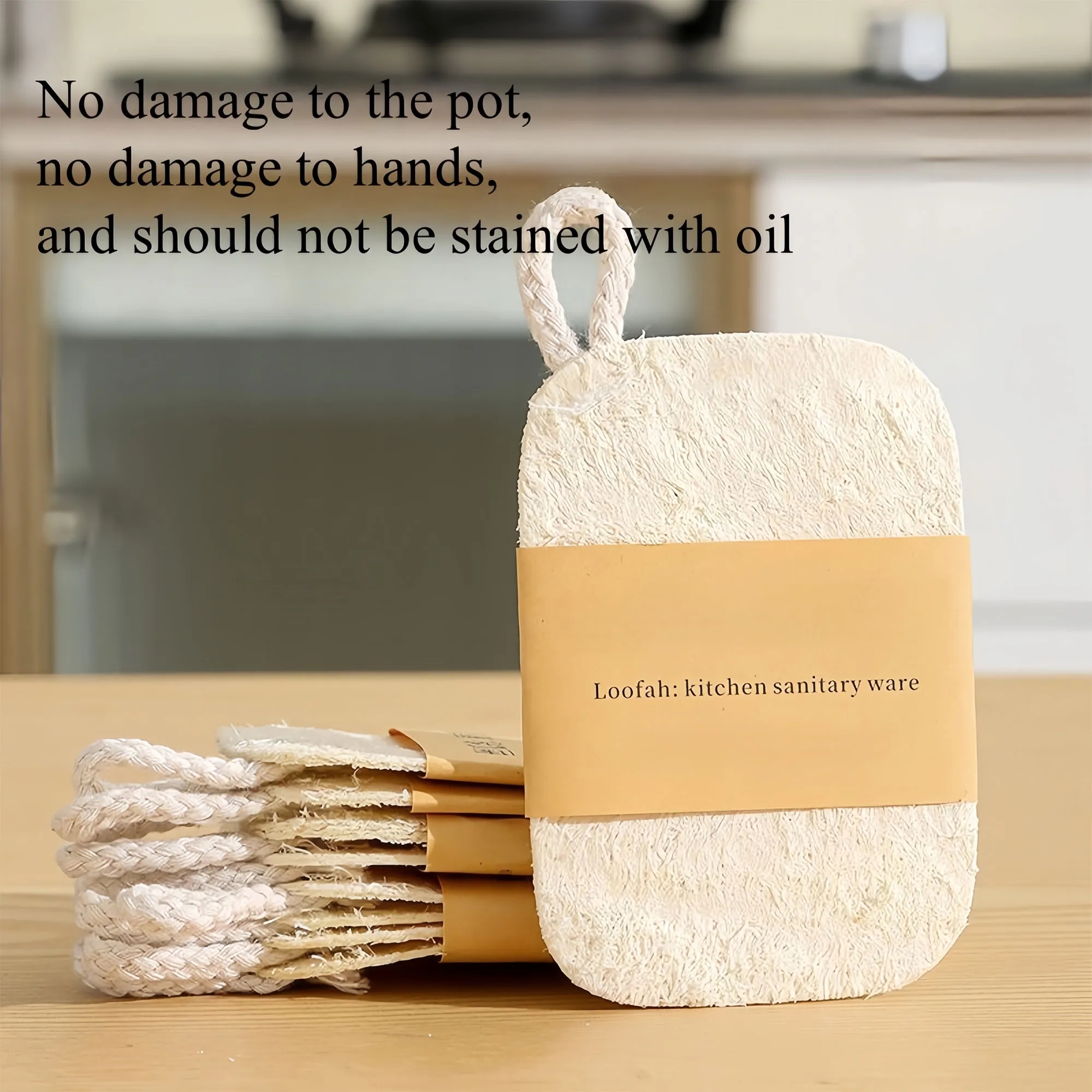 Natural Loofah Scrubber Eco Friendly Kitchen Sponge 7