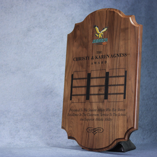 Perpetual Walnut Plaque With Scalloped Edges 2