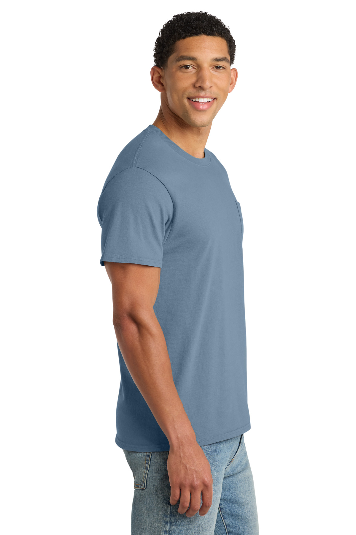 Port & Co Beach Wash Garment-Dyed Pocket Tee. PC099P 107