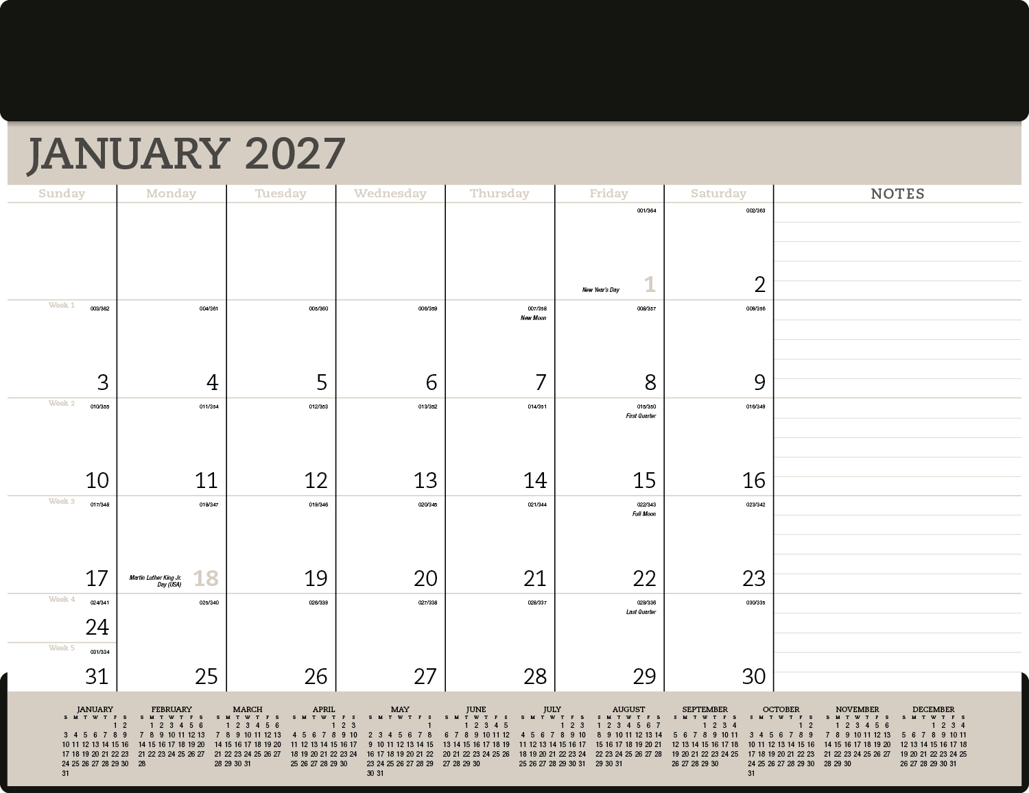 Triumph® Calendars Vinyl Desk Pad 14