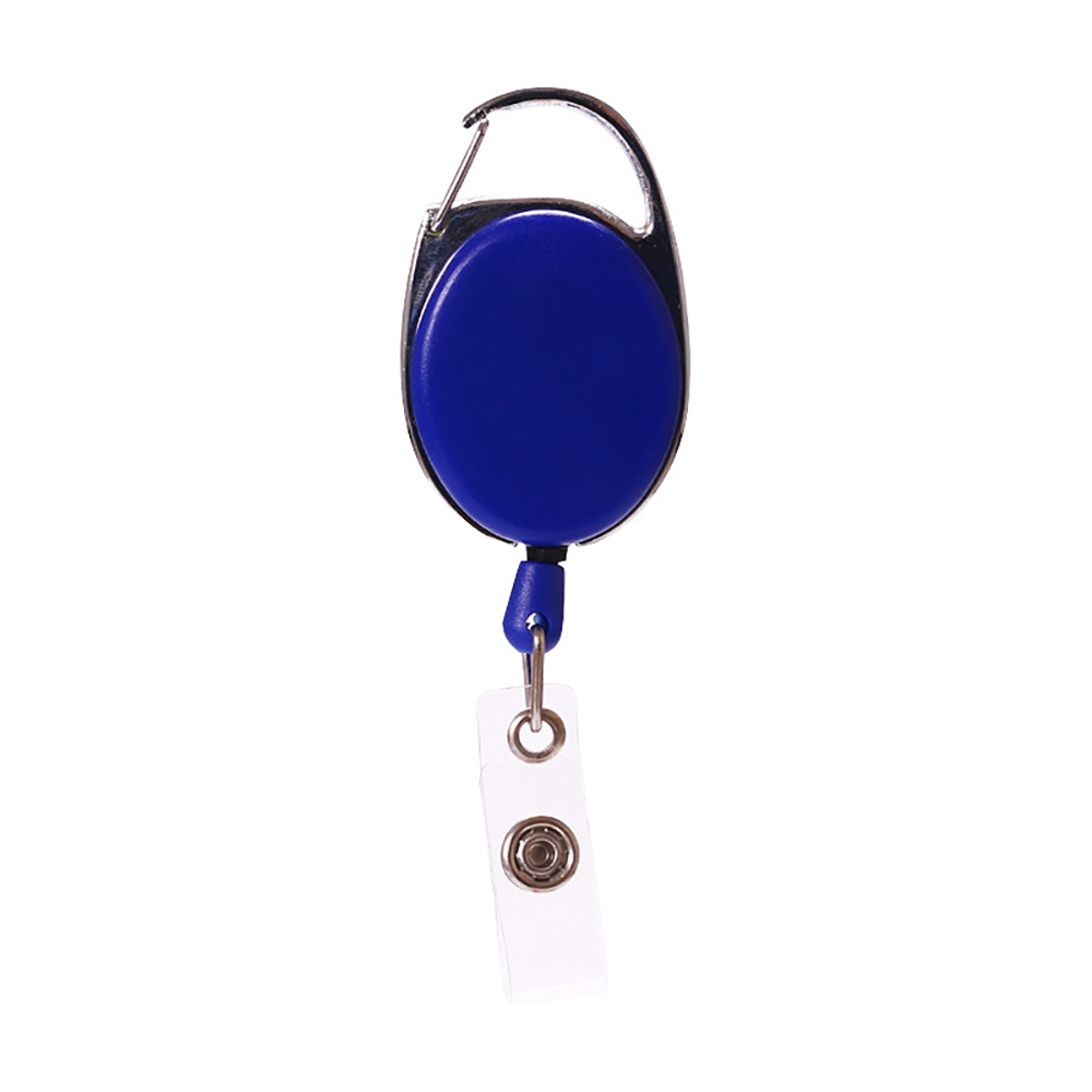 Both Side Flat Transparent Oval Carabiner Badge Reel 7